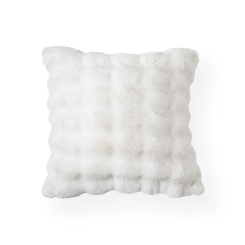 Square Cushion Cover Cotton-Linen Houndstooth 18 x 18 In