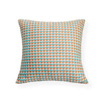 Square Cushion Cover Cotton-Linen Houndstooth 18 x 18 In