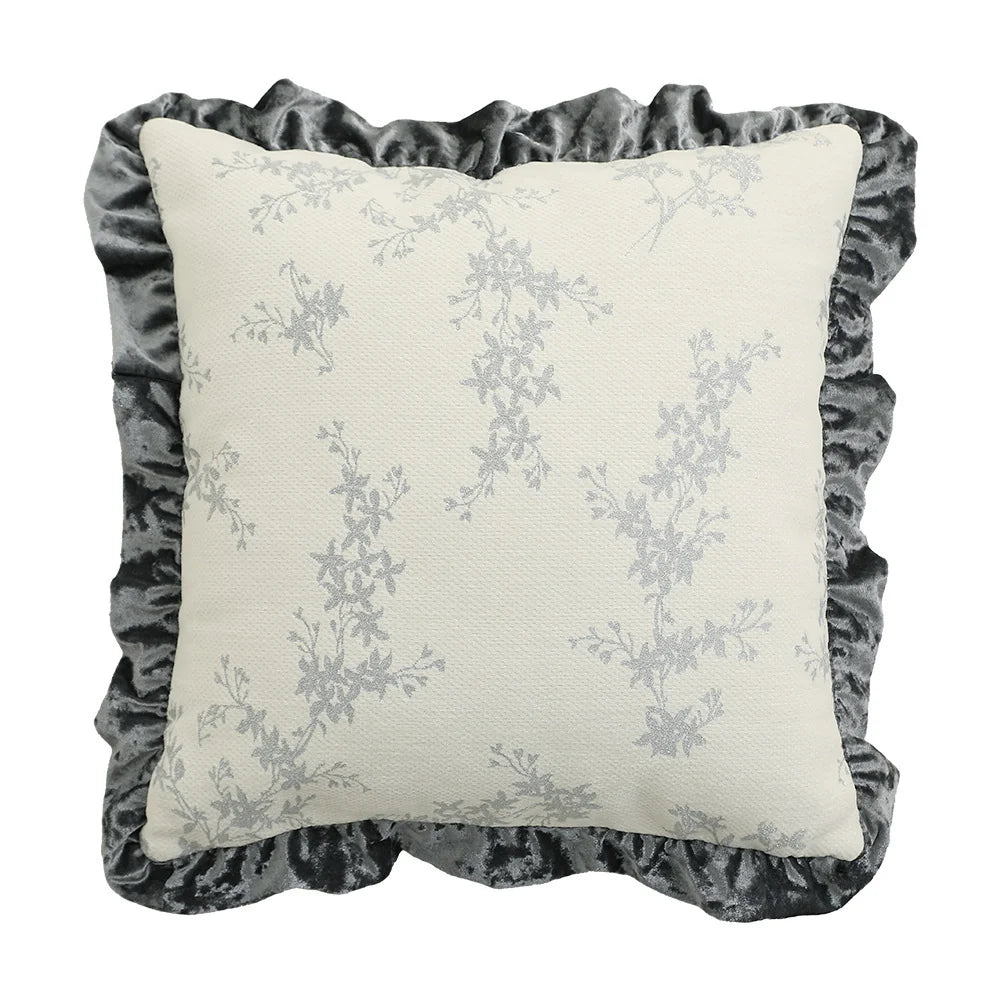 Square Cushion Cover Hand-Tufted 3D Chenille Hidden Zipper