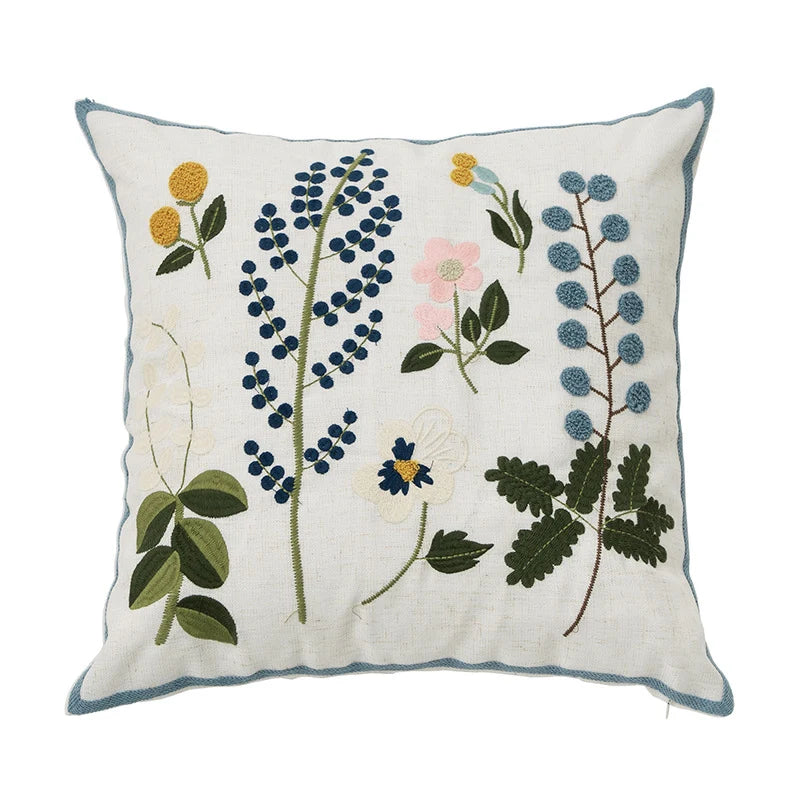 Square Cushion Cover Hand-Tufted 3D Chenille Hidden Zipper