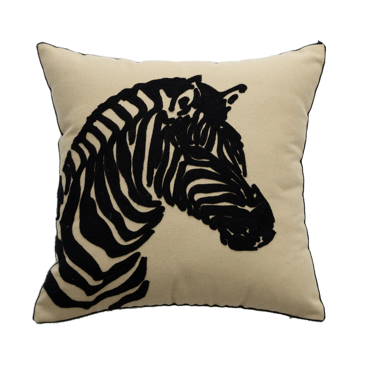 Square Cushion Cover Hand-Tufted 3D Chenille Hidden Zipper