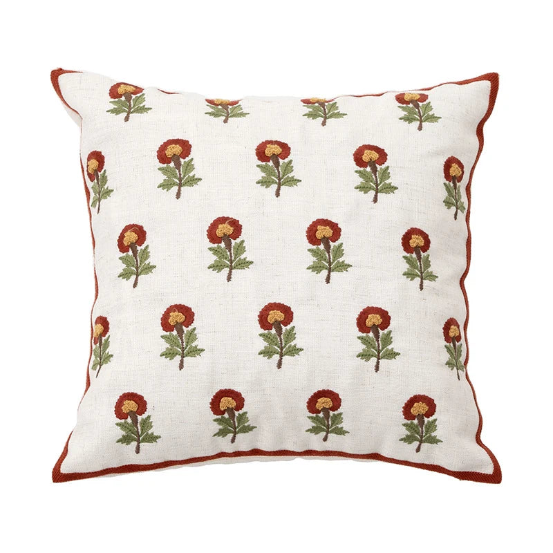 Square Cushion Cover Hand-Tufted 3D Chenille Hidden Zipper
