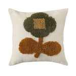 Square Cushion Cover Hand-Tufted 3D Chenille Hidden Zipper