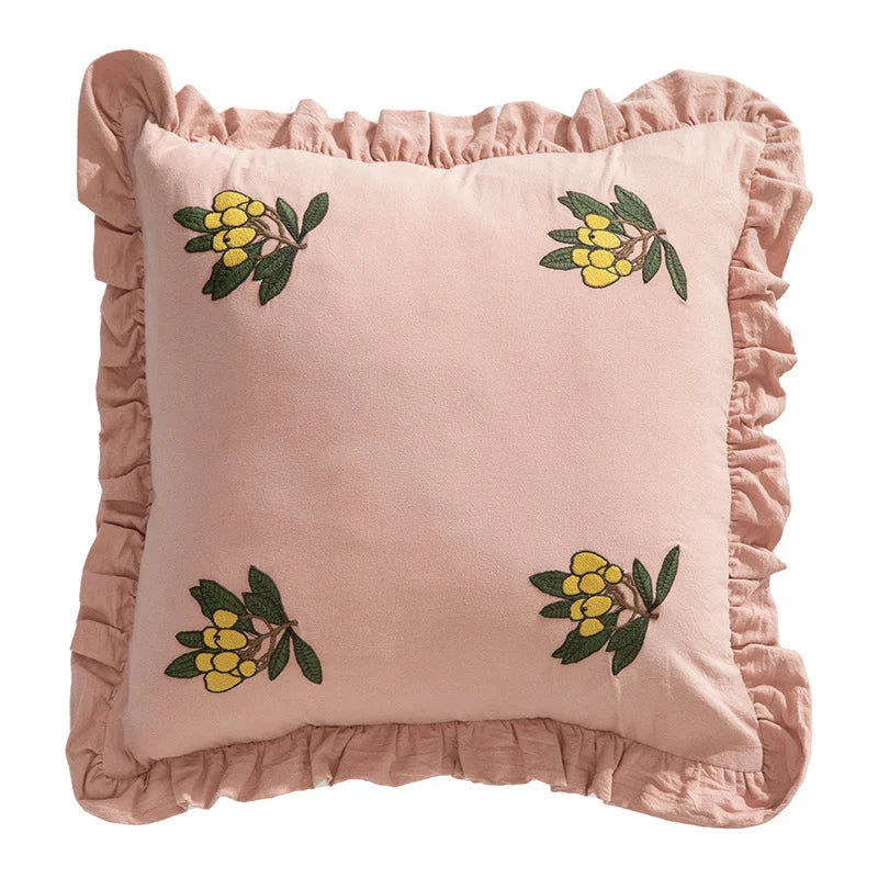 Square Cushion Cover Hand-Tufted 3D Chenille Hidden Zipper