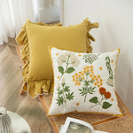 Square Cushion Cover Hand-Tufted 3D Chenille Hidden Zipper