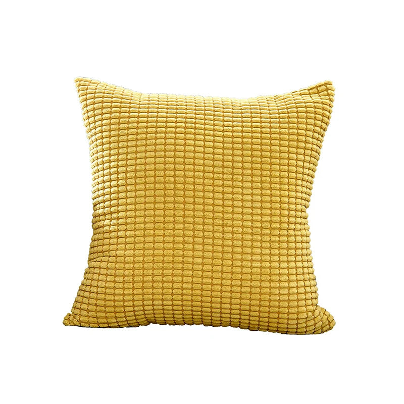 Square Cushion Cover Hand-Tufted Floral Cotton-Linen & Concealed Zipper