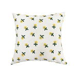 Square Cushion Cover Hand-Tufted Floral Cotton-Linen & Concealed Zipper