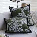 Square Cushion Cover Jacquard Floral Concealed Zipper 18x18