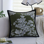 Square Cushion Cover Jacquard Floral Concealed Zipper 18x18