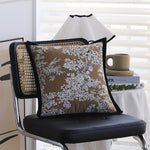 Square Cushion Cover Jacquard Floral Concealed Zipper 18x18