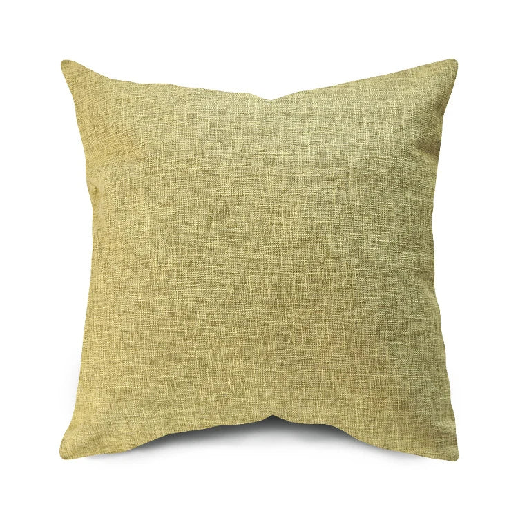 Square Cushion Cover Linen-Blend Removable Sleeve