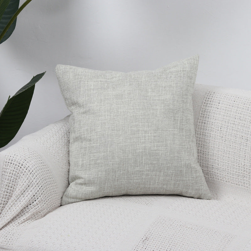Square Cushion Cover Linen-Blend Removable Sleeve