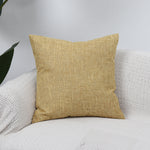 Square Cushion Cover Linen-Blend Removable Sleeve