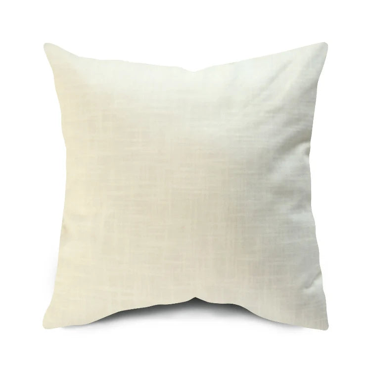 Square Cushion Cover Linen-Blend Removable Sleeve