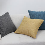 Square Cushion Cover Linen-Blend Removable Sleeve