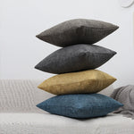 Square Cushion Cover Linen-Blend Removable Sleeve