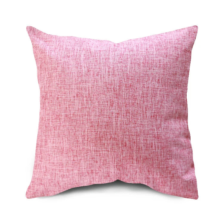 Square Cushion Cover Linen-Blend Removable Sleeve