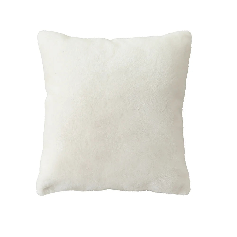 Square Cushion Cover Microfiber Faux Fur Machine Washable