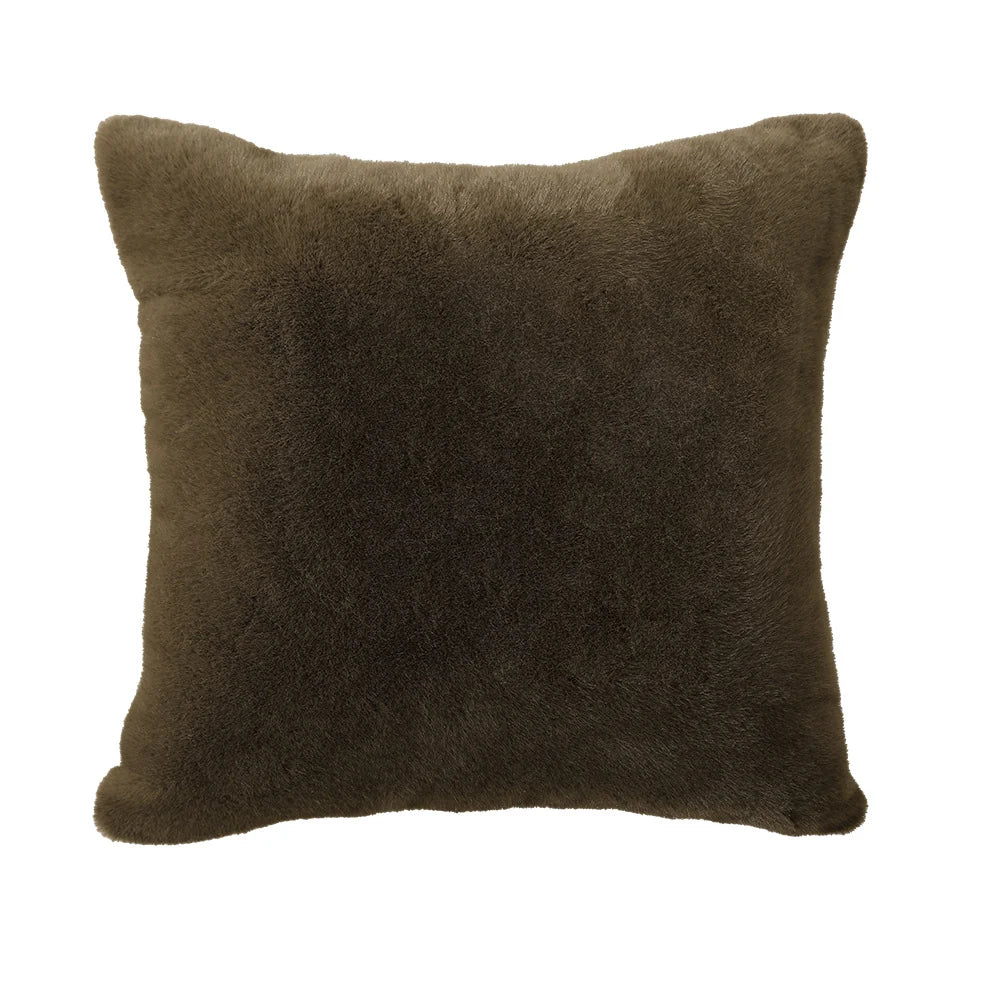 Square Cushion Cover Microfiber Faux Fur Machine Washable