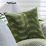 Square Cushion Cover Microvelour Wave Embossed 18x18in Machine Washable