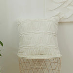 Square Cushion Cover Raised Chenille Cotton Blend Invisible Zipper