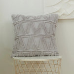 Square Cushion Cover Raised Chenille Cotton Blend Invisible Zipper