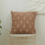 Square Cushion Cover Raised Chenille Cotton Blend Invisible Zipper