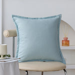 Square Cushion Cover Textured Cotton Blend Concealed Zipper