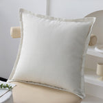 Square Cushion Cover Textured Cotton Blend Concealed Zipper
