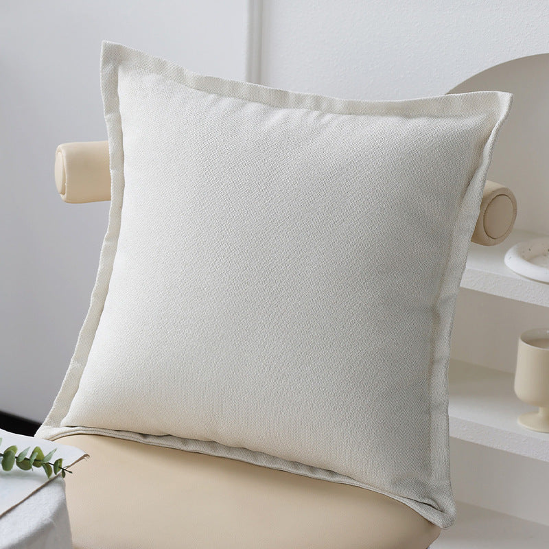 Square Cushion Cover Textured Cotton Blend Concealed Zipper