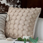 Square Cushion Cover Velvet-Like Raised Chenille Concealed Zipper