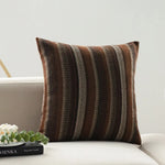 Square Cushion Cover Woven Stripe Chenille Concealed Zipper