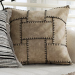 Square Cushion Cover Woven Stripe Cotton Blend