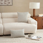 Square Cushion Cover Woven Striped Cotton Blend Concealed Zipper