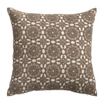 Square Decorative Cushion Linen Base & Crochet Overlay Removable Cover