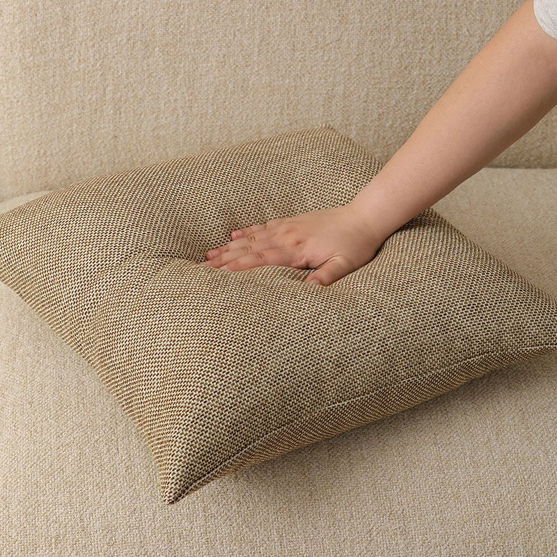 Square Decorative Cushion Textured Bouclé Removable Cover Polyester Filling