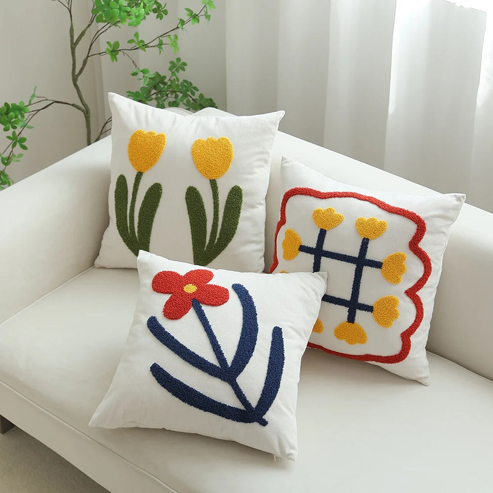 Square Pillow Cover 18x18 Hand-Tufted Corduroy