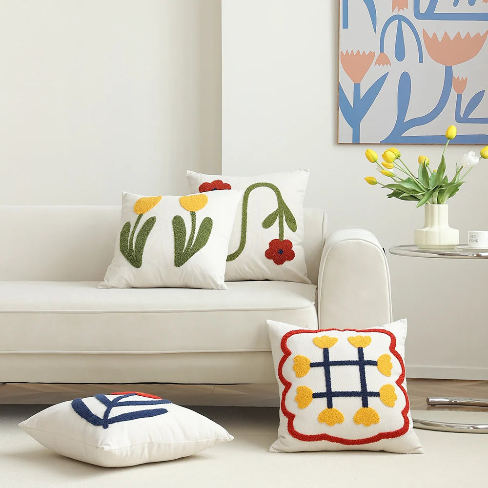 Square Pillow Cover 18x18 Hand-Tufted Corduroy