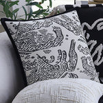 Square Pillow Cover 18x18in Cotton-Linen Geometric Relief