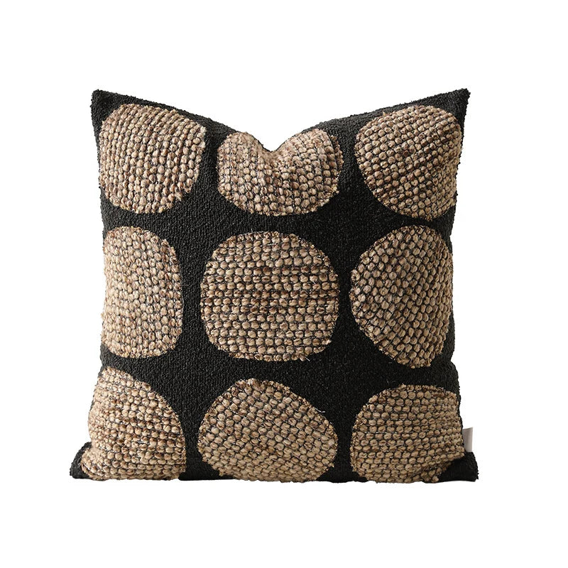 Square Pillow Cover Bouclé Woven Concealed Zipper 18x18