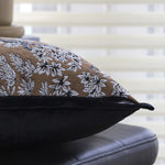 Square Pillow Cover Cotton-Linen Floral Jacquard