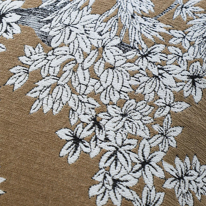 Square Pillow Cover Cotton-Linen Floral Jacquard
