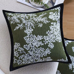 Square Pillow Cover Cotton-Linen Floral Jacquard