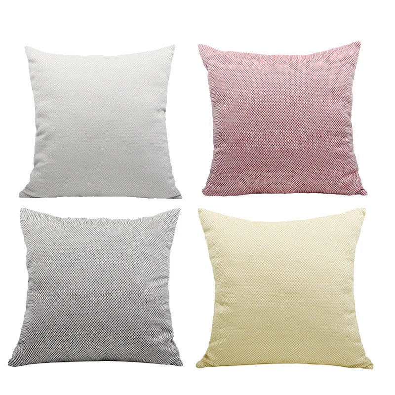 Square Pillow Cover Cotton-Linen Micro Dot Texture Concealed Zipper