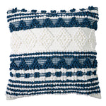 Square Pillow Cover Crocheted Appliques & Raised Tufting