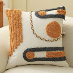 Square Pillow Cover Hand-Tufted Cotton Blend & Hidden Zipper