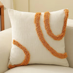 Square Pillow Cover Hand-Tufted Cotton Blend & Hidden Zipper