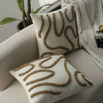 Square Pillow Cover Hand-Tufted Loop Linen-Look Concealed Zipper 18x18