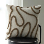 Square Pillow Cover Hand-Tufted Loop Linen-Look Concealed Zipper 18x18