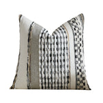 Square Pillow Cover Handwoven Cotton Tufted Stripes